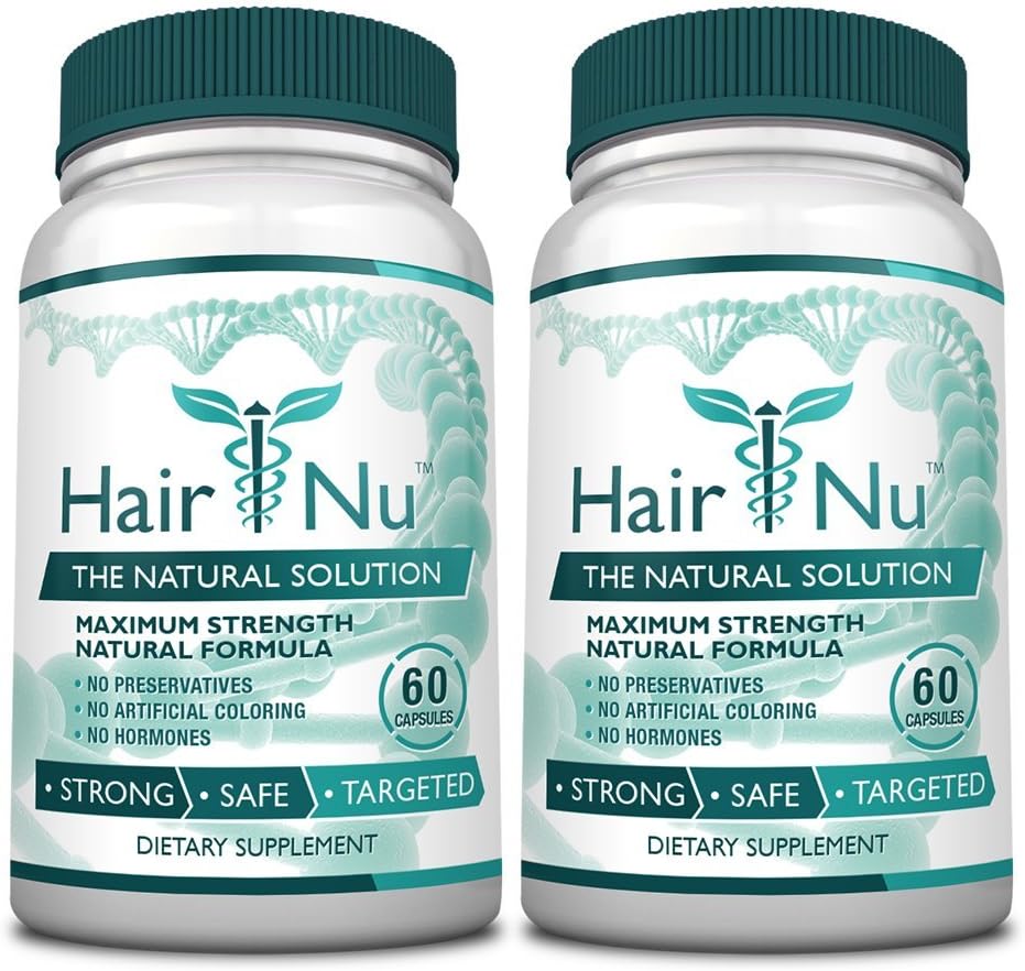 Solución natural para el crecimiento del cabello / Complemento alimenticio, 1 botella – 60 cápsulas