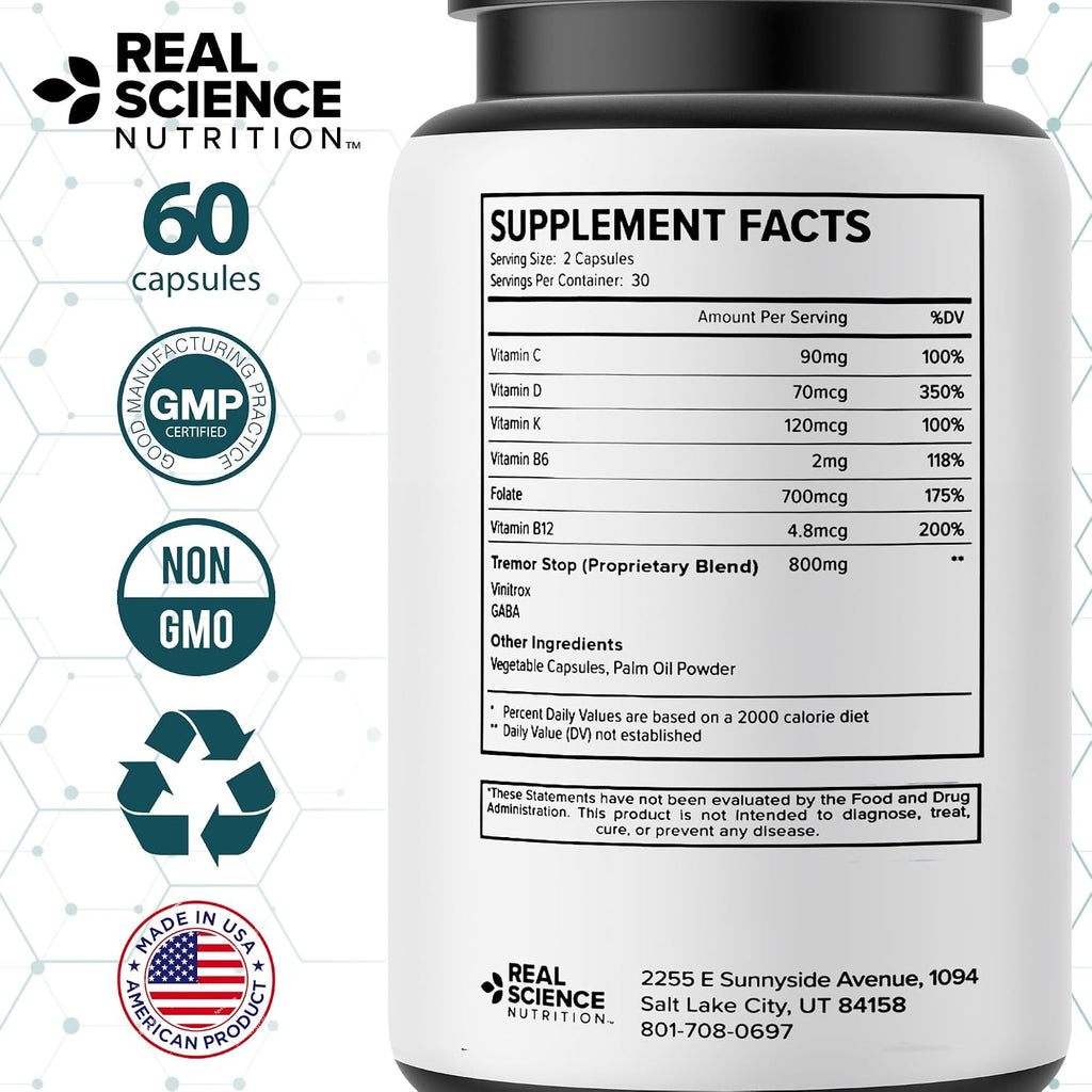 Real Science Ataxinol – Muscle Relaxer & Nerve Support Supplement con Vinitrox y GABA (60 Cápsulas)