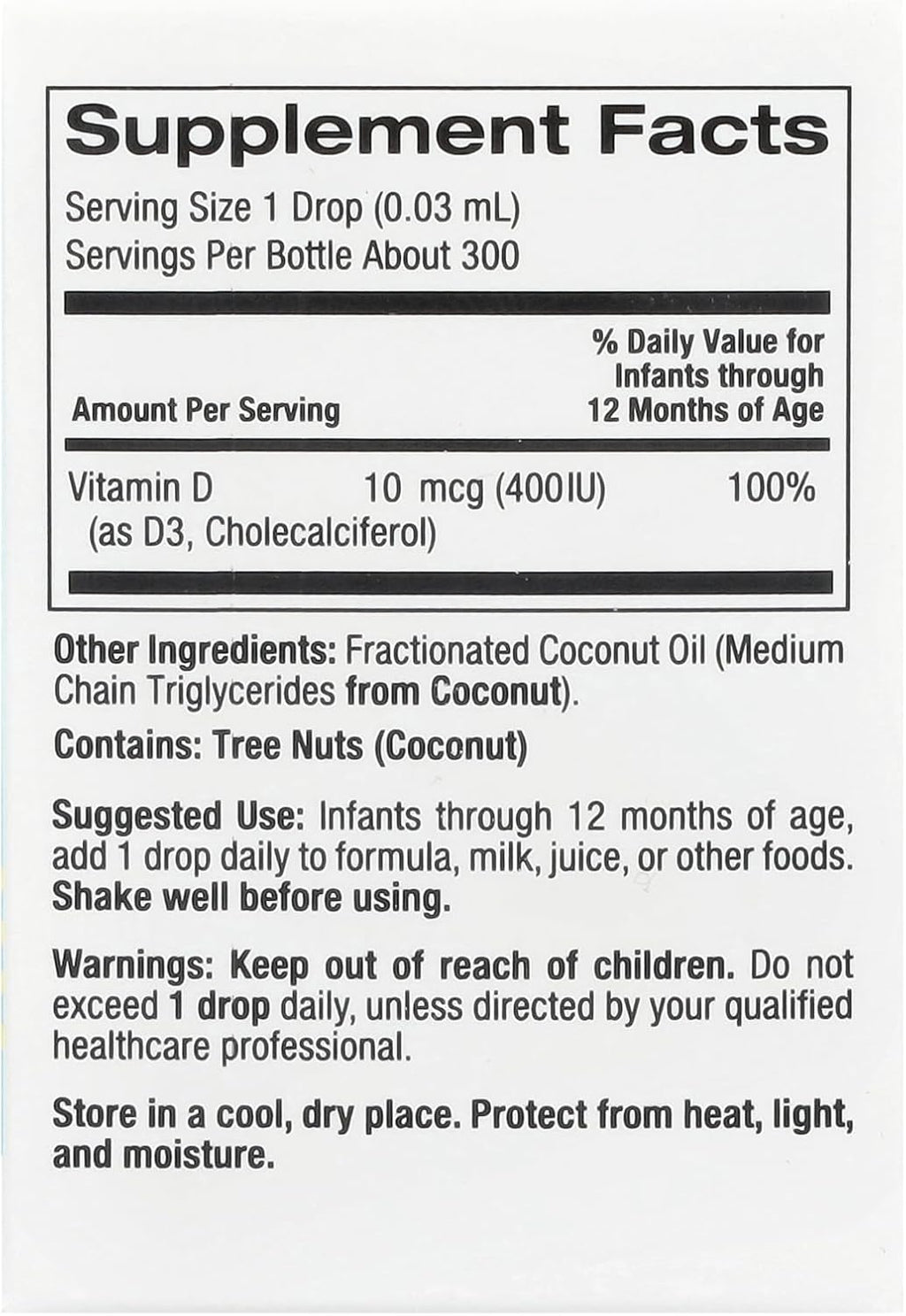 California Gold Nutrition Vitamina D3 para Bebés - 10 ml (400 UI por gota)