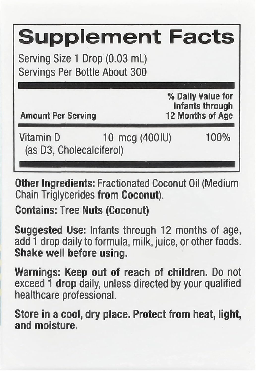 California Gold Nutrition Vitamina D3 para Bebés - 10 ml (400 UI por gota)