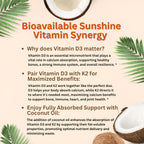 Micro Ingredients Vitamina D3 10000 UI + K2 MK-7 200 mcg, 300 Cápsulas Blandas