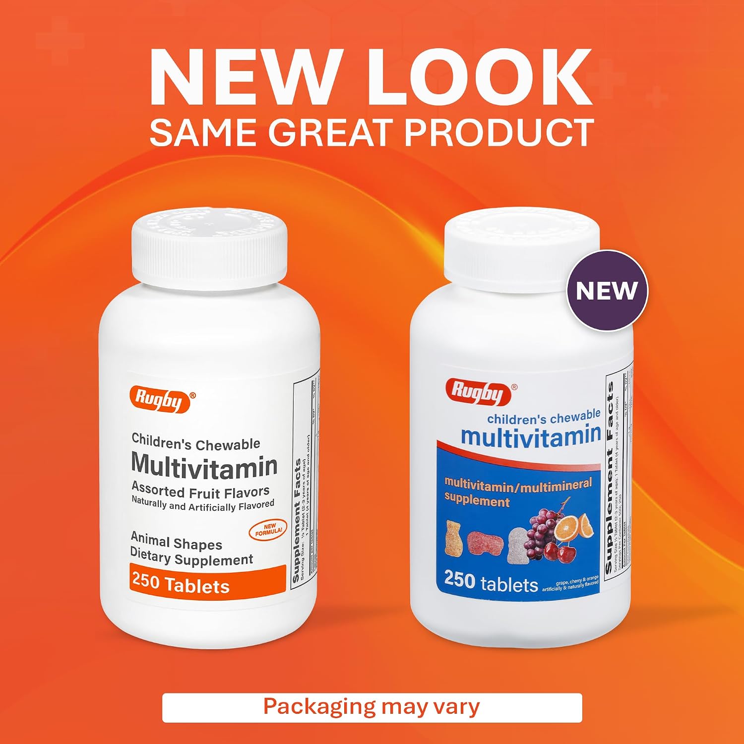 Rugby Laboratories Multivitamínico Masticable para Niños - 250 Comprimidos con Sabor a Frutas