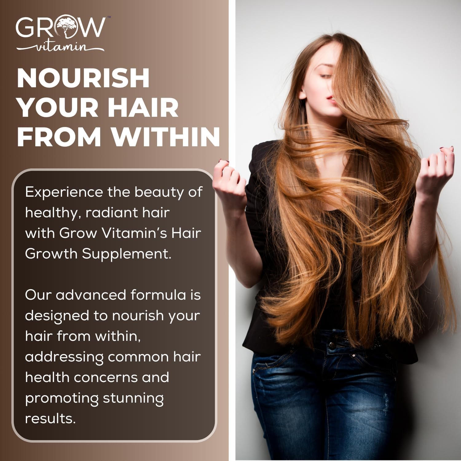 Grow Vitamin All in One Hair Formula - Fórmula Avanzada para Cabello, Piel y Uñas - 90 Cápsulas