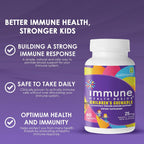 Immune Health Basics Comprimidos Masticables para Niños - Beta Glucano Puro para el Sistema Inmunológico Infantil, Sabor Naranja, 25 mg
