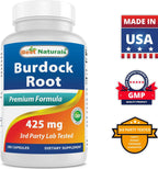 Best Naturals Raíz de Bardana 425 mg, 180 Cápsulas (Pack de 3)