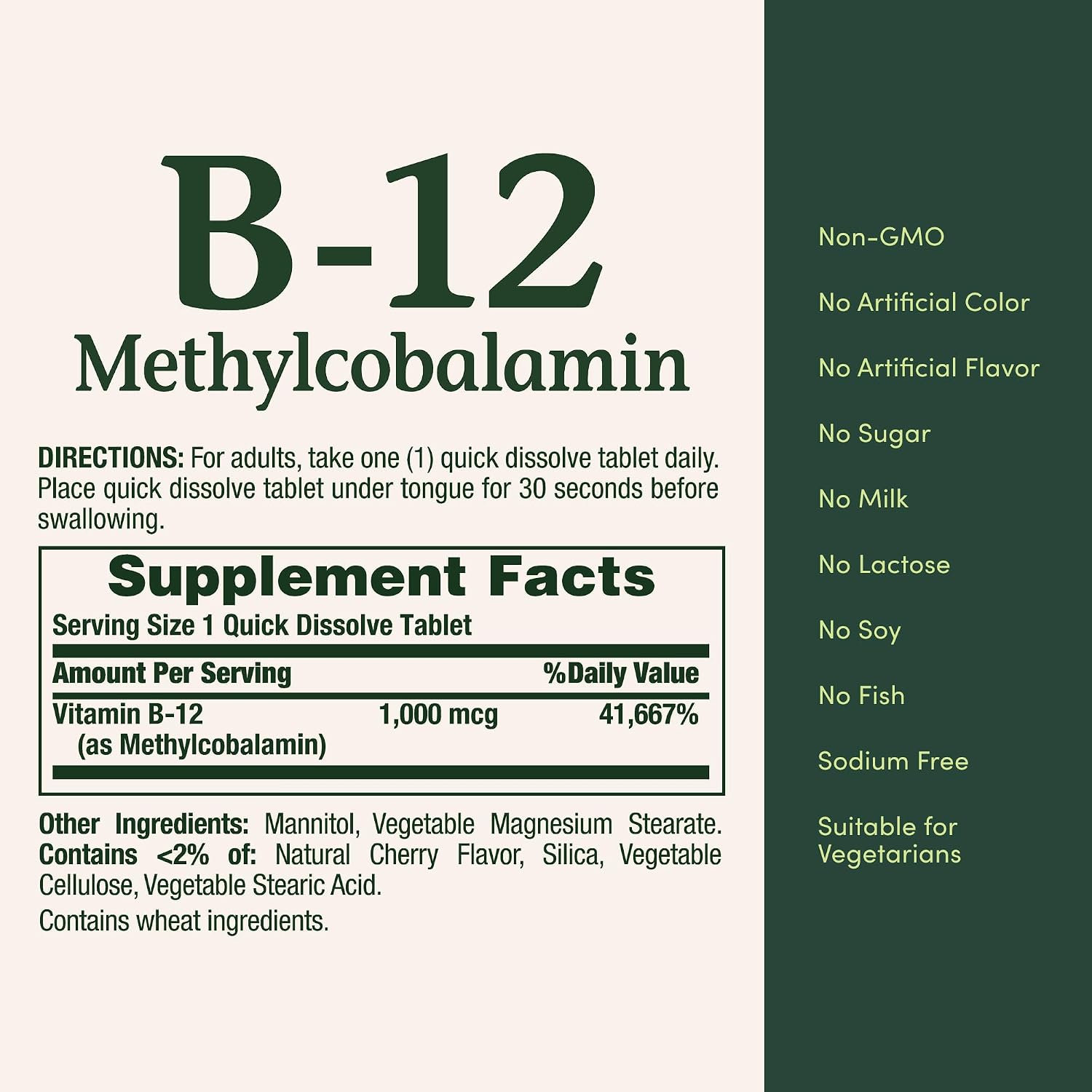 Nature's Bounty Vitamina B12, 60 comprimidos