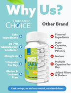 Bariatric Choice Multivitamínico Bariátrico con Hierro 45 mg – Cápsula de una toma diaria para pacientes de bypass gástrico y gastrectomía en manga – 30 cápsulas