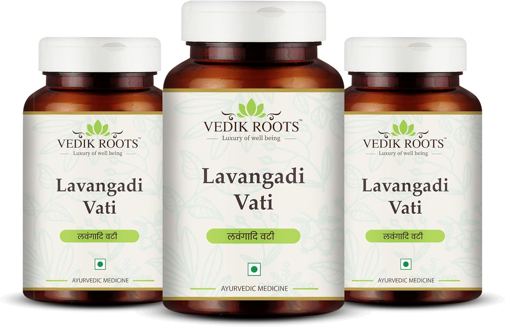Lavangadi Vati - Apoyo Natural para el Confort Nasal, Suplemento Respiratorio Ayurvédico, Ayuda para la Salud Digestiva, 360 Comprimidos (Paquete de 3)