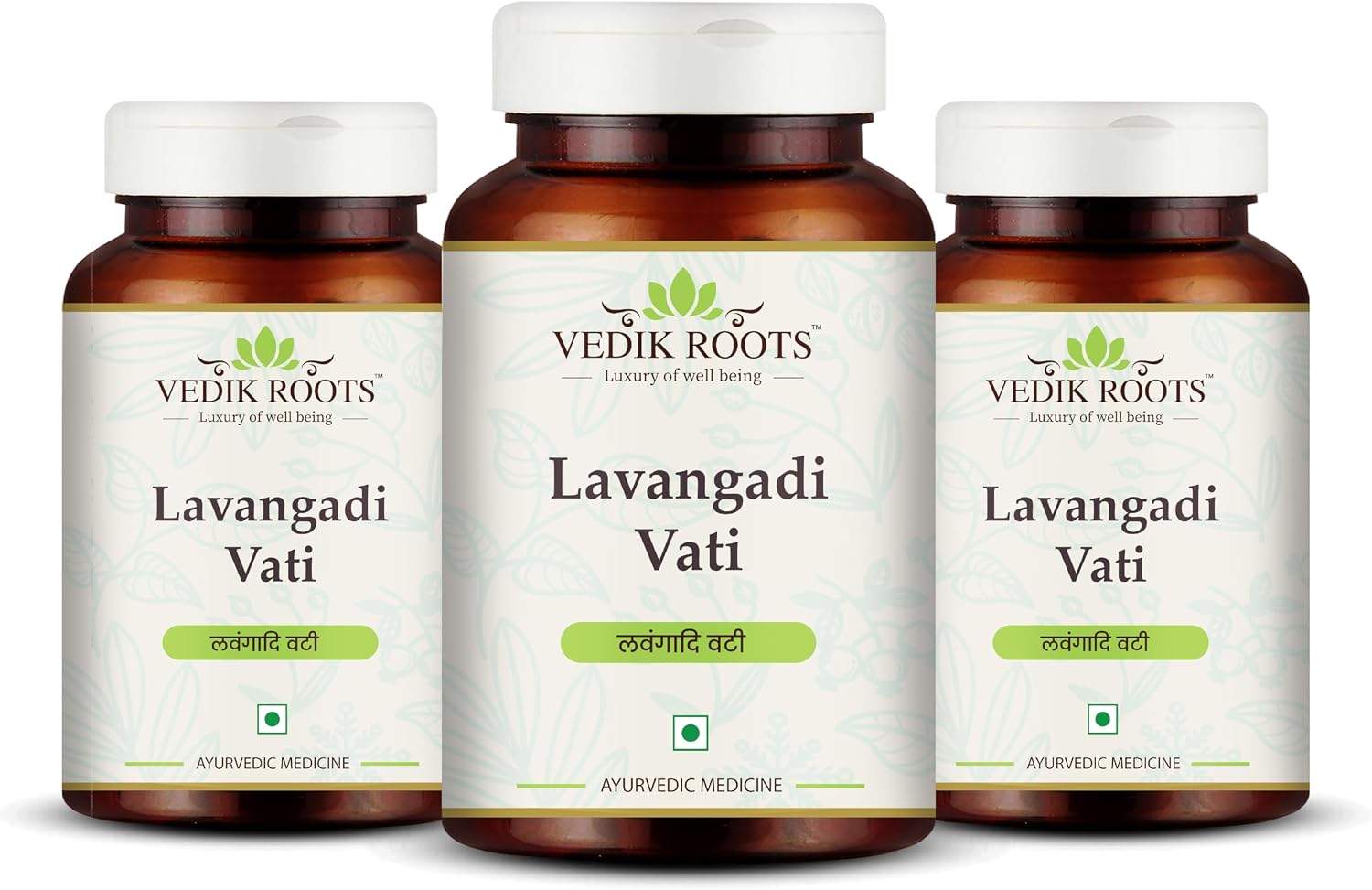 Lavangadi Vati - Apoyo Natural para el Confort Nasal, Suplemento Respiratorio Ayurvédico, Ayuda para la Salud Digestiva, 360 Comprimidos (Paquete de 3)