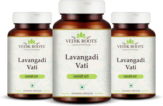 Lavangadi Vati - Apoyo Natural para el Confort Nasal, Suplemento Respiratorio Ayurvédico, Ayuda para la Salud Digestiva, 360 Comprimidos (Paquete de 3)