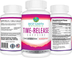 Best Earth Naturals Time Release Caffeine with L-Tyrosine, Vitamin B6, Vitamin B12, Thiamin & More - Suplemento Energético - 40 Comprimidos