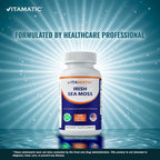 Vitamatic Irish Sea Moss – 120 Cápsulas Vegetarianas con Bladderwrack y Burdock Root