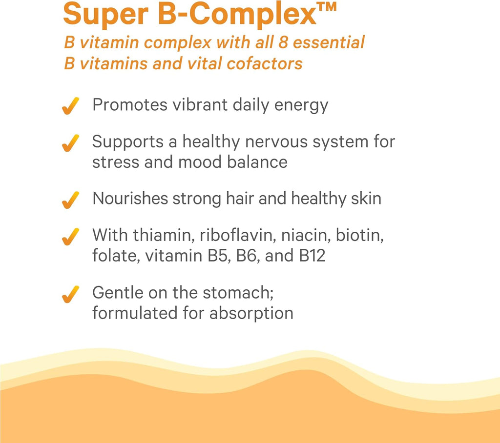 PURE SYNERGY Super B-Complex | Complejo de vitamina B elaborado con alimentos integrales ecológicos | Suplemento vegano con vitamina B12, niacina y folato naturales | para energía, concentración y estado de ánimo (60 comprimidos)