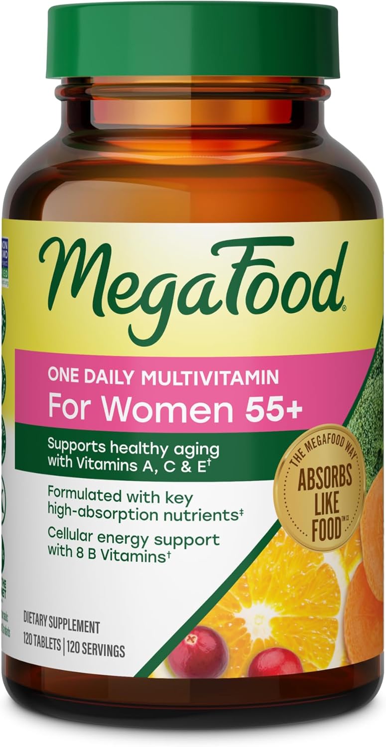 MegaFood Women Over 55 One Daily - Multivitamínico y Mineral para Mujeres Mayores de 55 Años, 60 Comprimidos