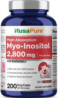 NusaPure Myo-Inositol 2800 mg con BioPerina - 200 Cápsulas Veganas