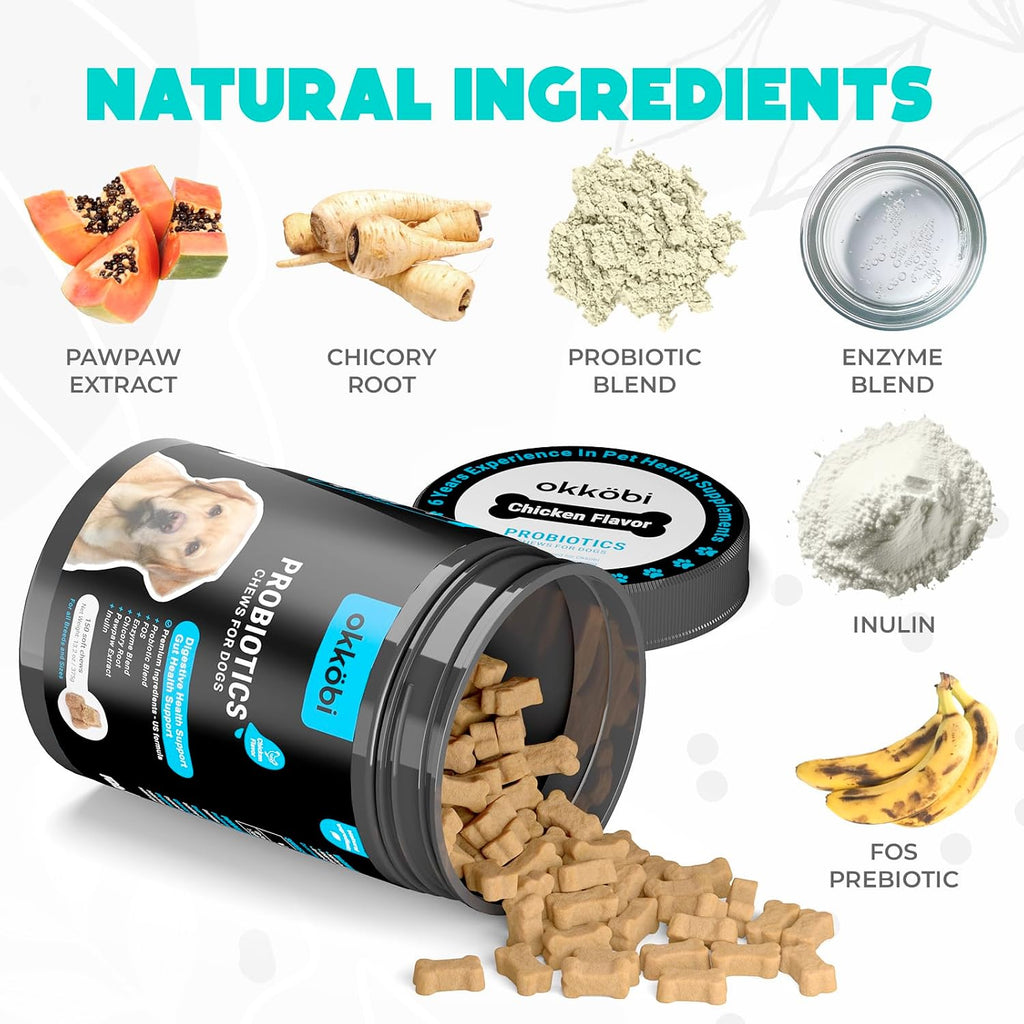 Masticables Probióticos para Perros 150 uds - Apoyo Digestivo - Sabor Pollo