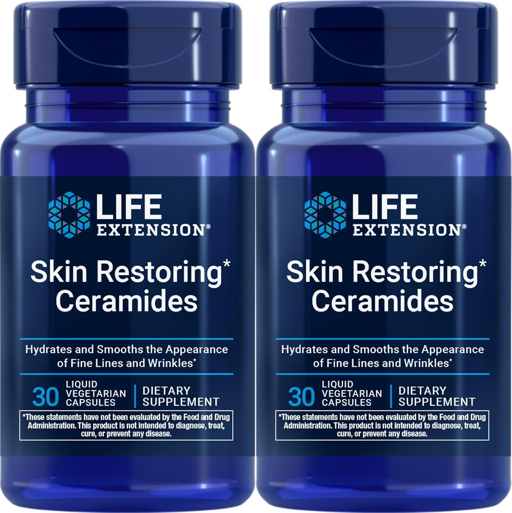 Life Extension Ceramidas Restauradoras de la Piel, 30 Cápsulas Vegetarianas Líquidas (Paquete de 2)
