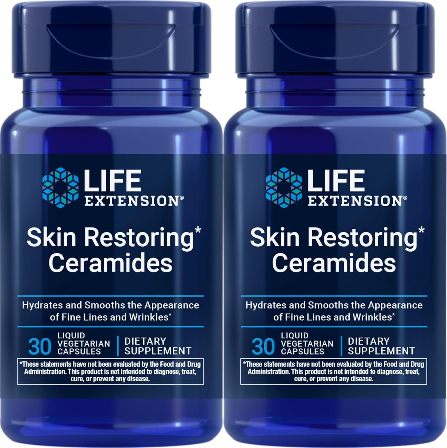 Life Extension Ceramidas Restauradoras de la Piel, 30 Cápsulas Vegetarianas Líquidas (Paquete de 2)