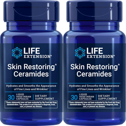 Life Extension Skin Restoring Ceramides, 30 Cápsulas Vegetarianas Líquidas (Pack de 2) – Image 1