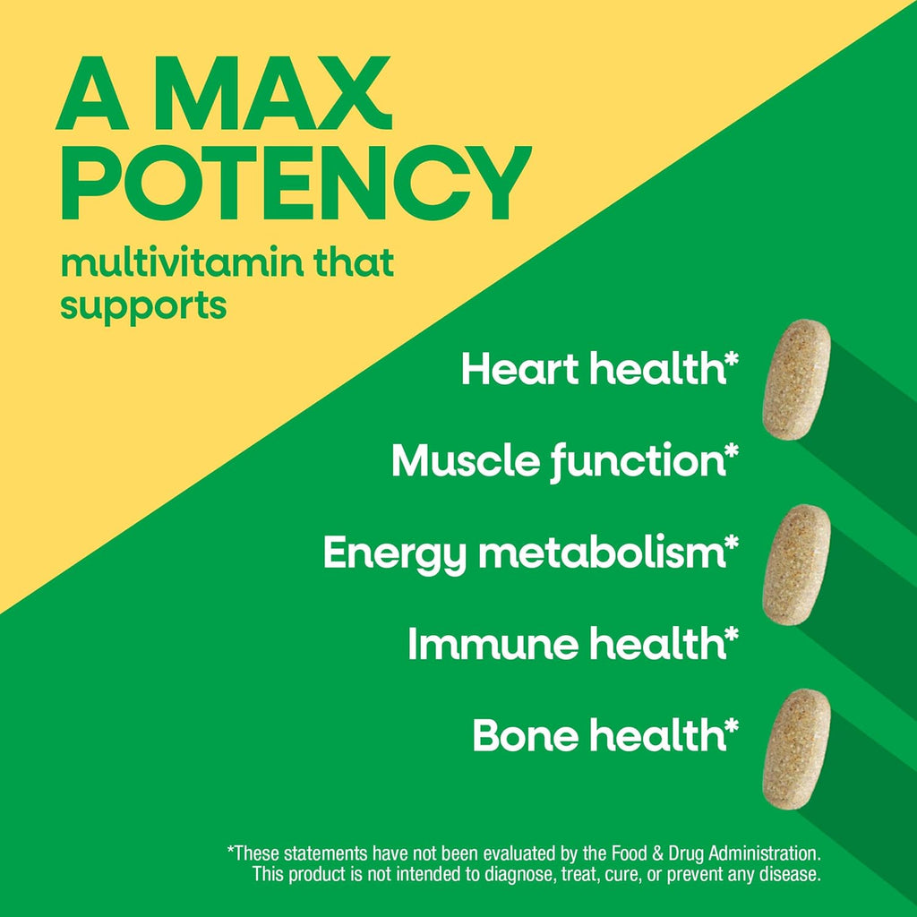Nature's Way Alive! Max3 Multivitamínico Diario de Alta Potencia, Sin Hierro, 180 Comprimidos