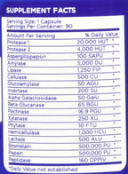 Zenesis Labs Digestive Enzymes - Multienzima Digestivo con 18 Enzimas - 90 Cápsulas