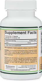 Double Wood Supplements Luteolina 100mg - 120 Cápsulas (60 Dosis) - Flavonoides Bioactivos Sin Gluten