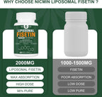 Suplemento de Fisetina Liposomal 2000mg - NICMIN (180 Cápsulas)