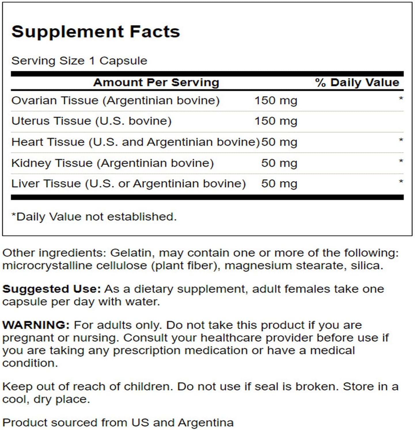 Swanson Multi-Glandular for Women - 60 Cápsulas