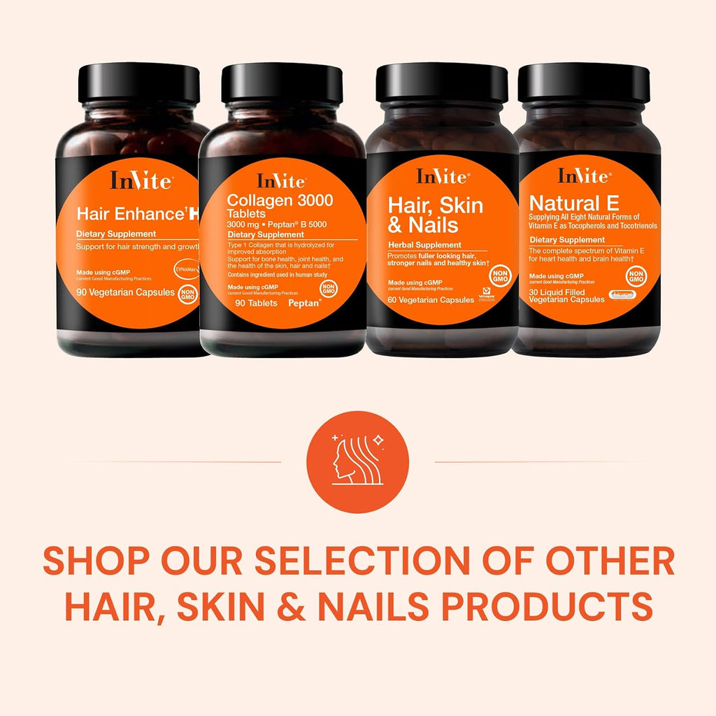 InVite Health Suplemento para Cabello, Piel y Uñas con Biotina, Zinc y MSM - 120 Cápsulas Vegetarianas (2 Paquetes)