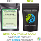 Prescribed For Life Ácido Ascórbico (L) Puro Grado USP Vitamina C en Polvo Cristalino 40-80 Mesh (1 kg)