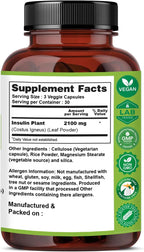 Naturfi Organic Cápsulas de Planta de Insulina (Costus Igneus), USDA Orgánico | Suplemento 100% Natural, 90 Cápsulas Vegetales (1 Mes)