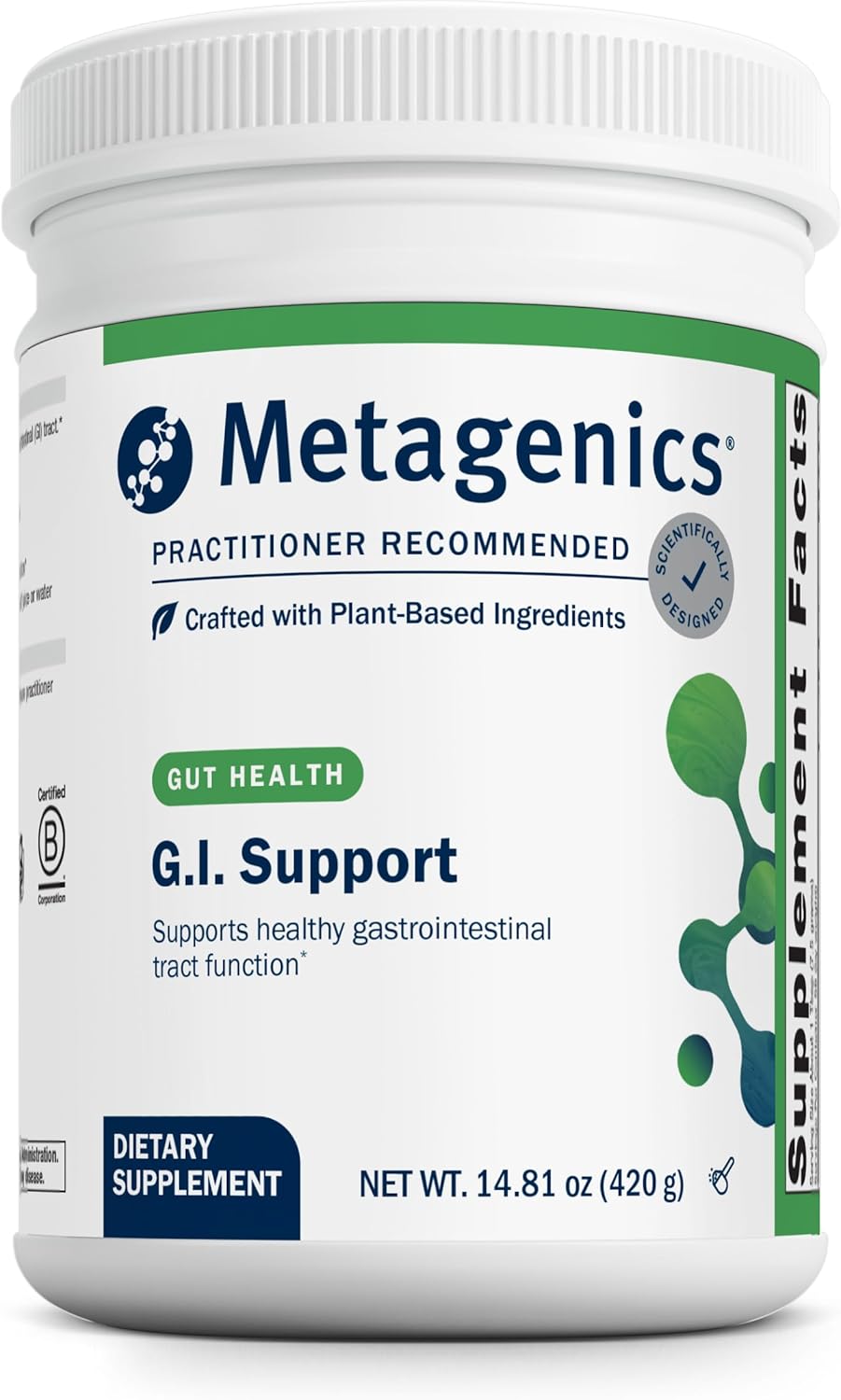 Metagenics G.I. Support - Polvo para la Salud Digestiva y la Mucosa Gástrica - 420 g
