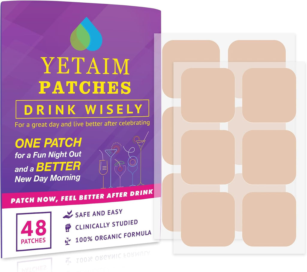 YETAIM Parches de Recuperación para Hombres y Mujeres: 48 Parches – Potencia y Recuperación Rápida – Soporte Día y Noche – Color Púrpura Poderoso
