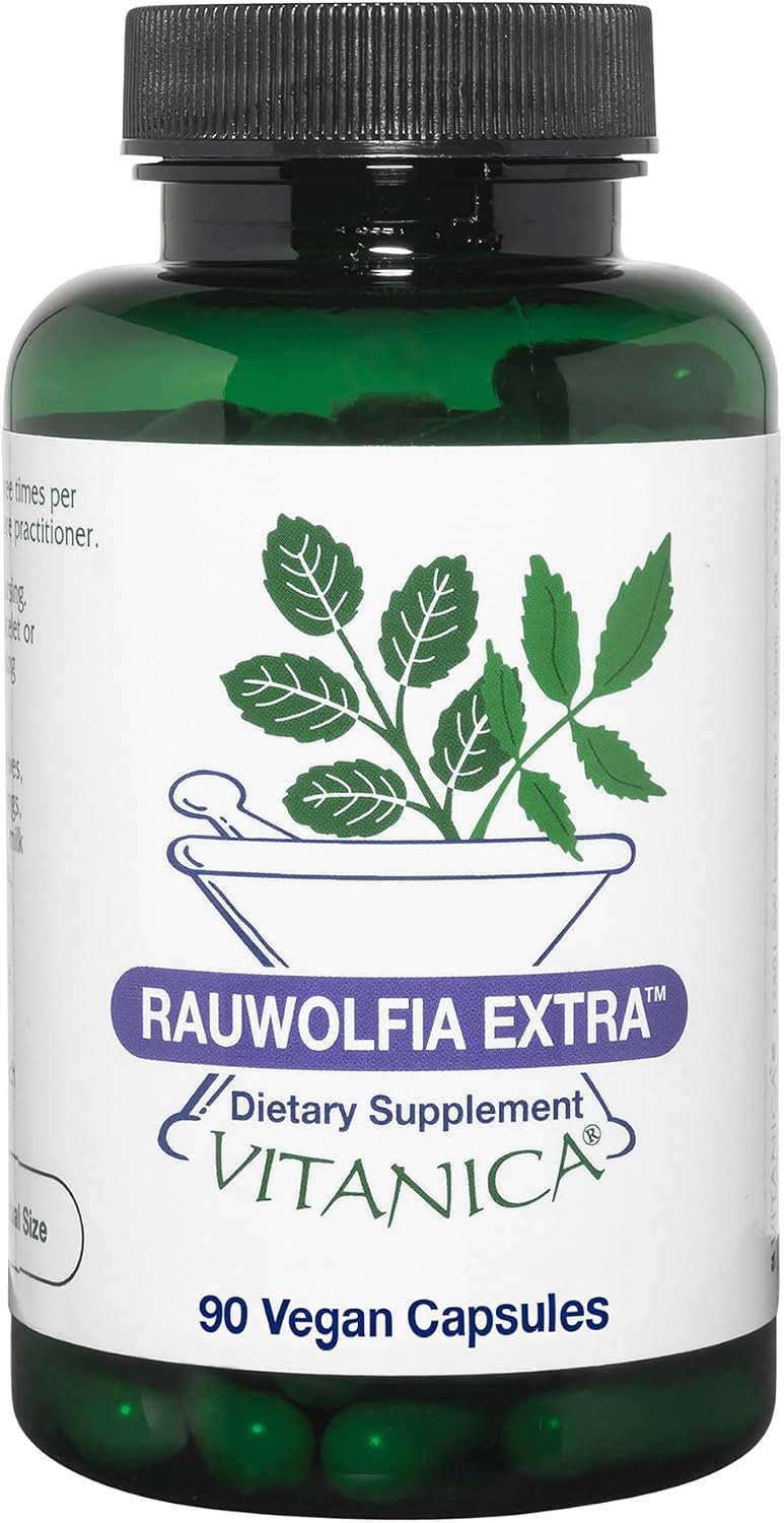 Vitanica Rauwolfia Extra, Suplemento de Apoyo Cardiovascular, Vegano, 90 Cápsulas