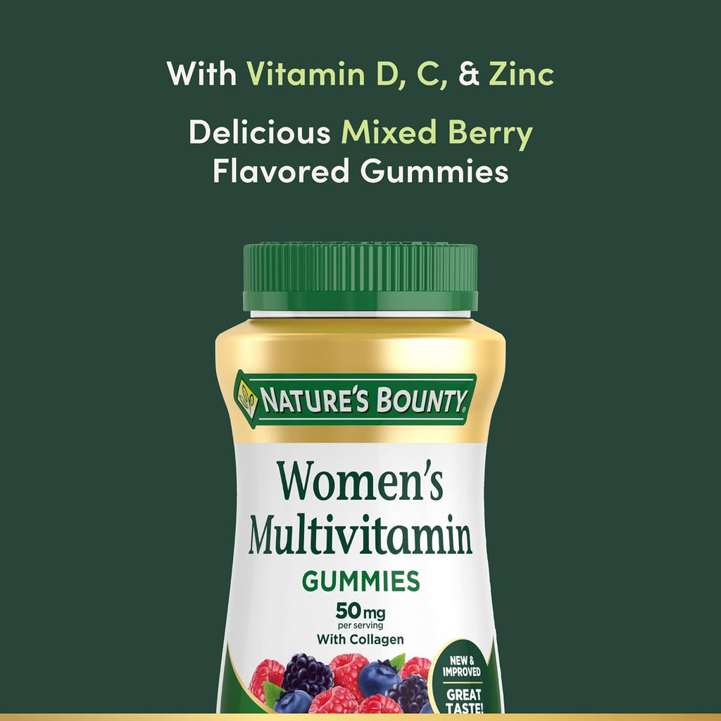 Nature's Bounty Multivitamínico para Mujeres en Gominolas, Sabor Frutos Rojos y Frambuesa, 90 Gominolas