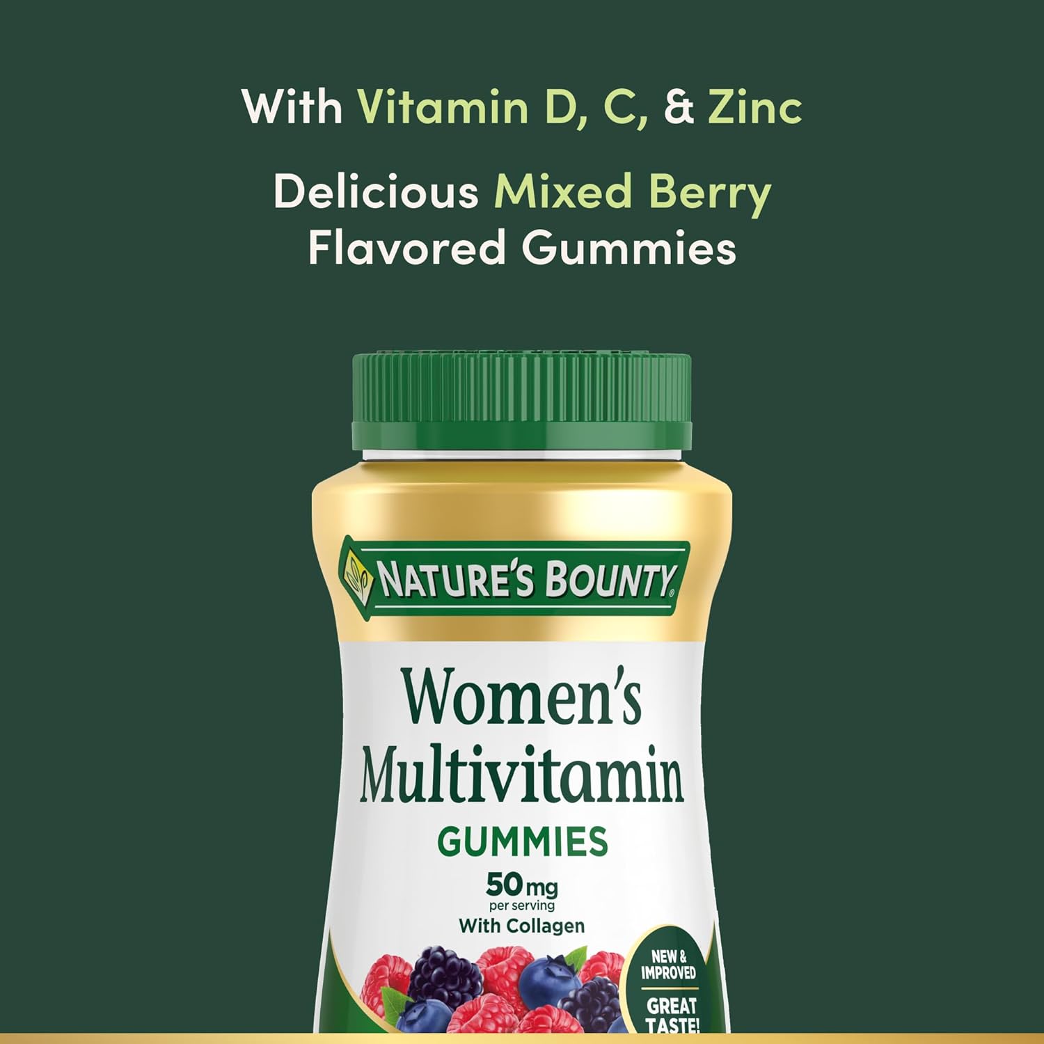 Nature's Bounty Multivitamínico para Mujeres en Gominolas, Sabor Frutos Rojos y Frambuesa, 90 Gominolas