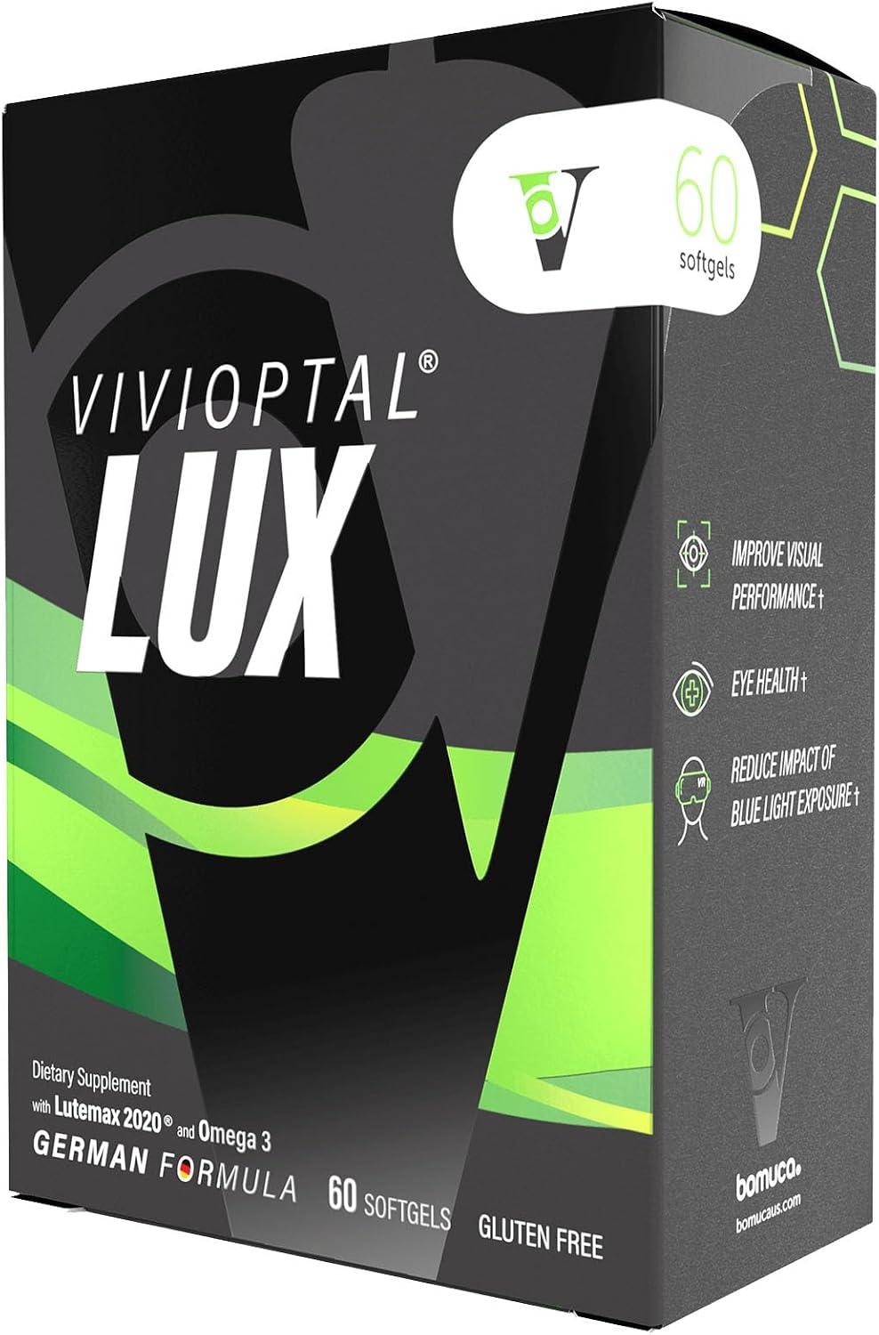 Vivioptal Lux 60 Cápsulas Blandas - Omega 3, Zinc, Vitaminas C y E, Multivitamínico y Multimineral, Sin Gluten, Fórmula Alemana