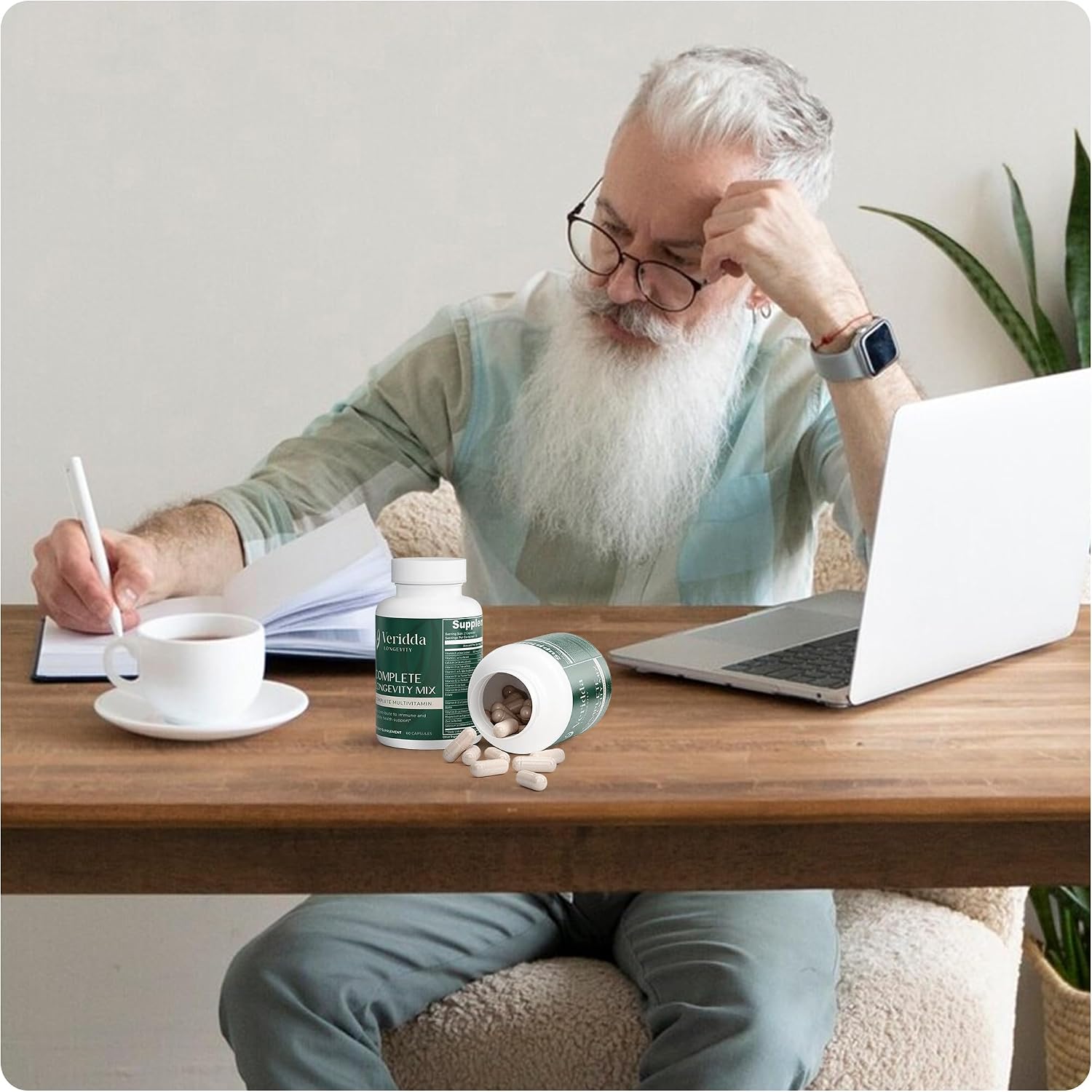 Complete Longevity Mix - Multivitamínico con Complejo B, Antioxidantes Naturales, Equinácea, Espirulina, Luteína, Licopeno - 60 Cápsulas