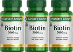 Nature's Bounty Biotina 5000 mcg Cápsulas Blandas Líquidas 72 uds (Pack de 3)