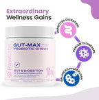 Gut Max Probiotic Chews - Masticables digestivos e inmunitarios para perros con BC30™ - Sabor a pato - 90 unidades