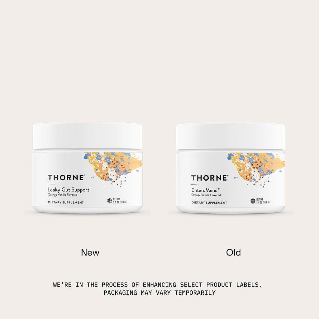THORNE Leaky Gut Support (anteriormente EnteroMend) – Sabor naranja vainilla – 30 dosis