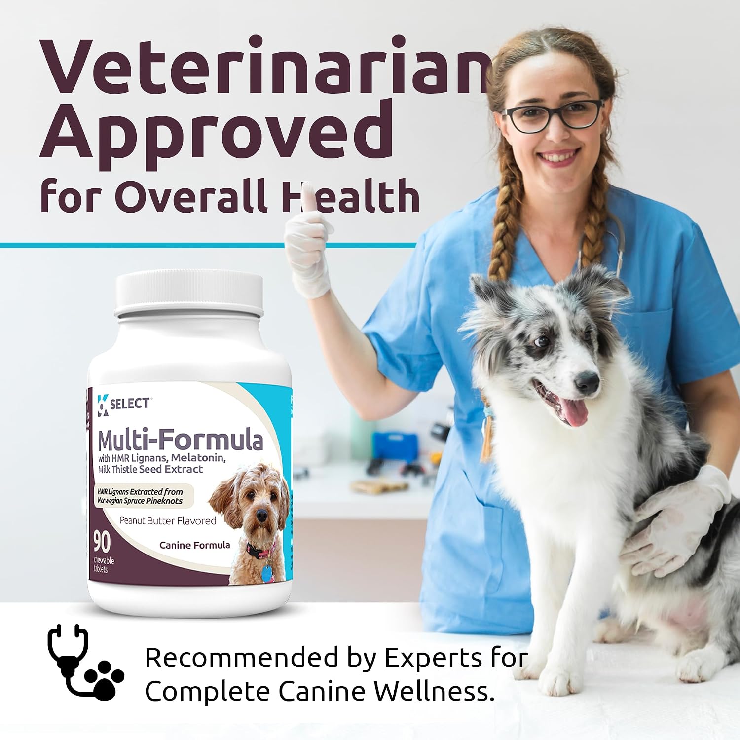 K9 Select Multi-Formula Vitaminas para Perros Pequeños - 90 Comprimidos Masticables Sabor Mantequilla de Cacahuete