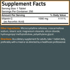Bronson Vitamina C 1000 mg Extra Strength - 250 Comprimidos Vegetarianos