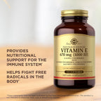 Solgar Vitamina E 670 mg (1000 UI) - 100 Cápsulas Blandas, Pack de 2 - Origen Natural - Sin Gluten, Sin Lácteos - 200 Dosis