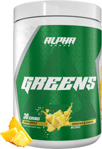 Alpha Greens - Superfood en Polvo con Frutas y Verduras, 40+ Ingredientes Naturales, Prebiótico y Probiótico, 30 Servicios (Melocotón Mango)