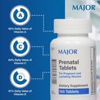 MAJOR Prenatal Tablets – Dietary Supplement for Pregnant and Lactating Women – 100 Tablets