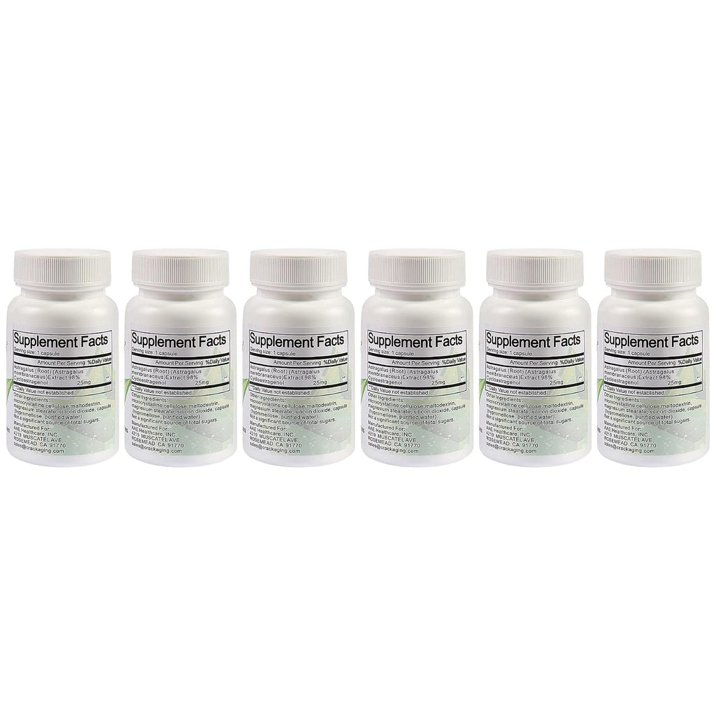 Crackaging Super-Absorption Cycloastragenol 98% 25mg 180 Cápsulas (6 Botellas)