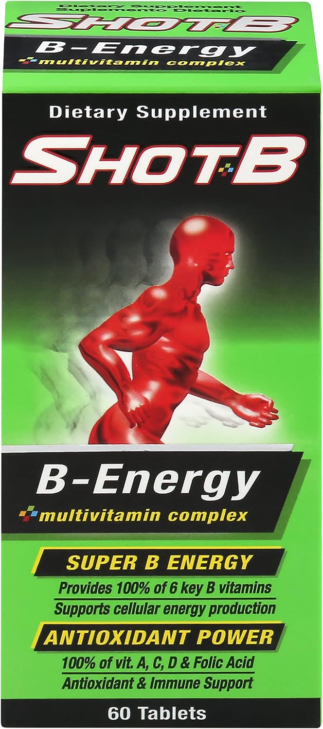 Shot B Energy Multivitamínico - 60 comprimidos (Pack de 12)