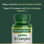 Nature's Bounty Super B Complex: B Complex with Vitamin C and Folic Acid, 150 Tablets