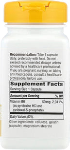 Nature's Way Vitamina B6 Alta Potencia, 50 mg, 100 Cápsulas